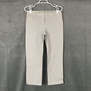 Boden Capri Cotton Blend Grey Striped Cropped Zipper Mid-Rise Stretch Woman 6R